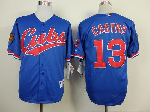 Cubs #13 Starlin Castro Blue 1994 Turn Back The Clock Stitched MLB Jersey - Click Image to Close